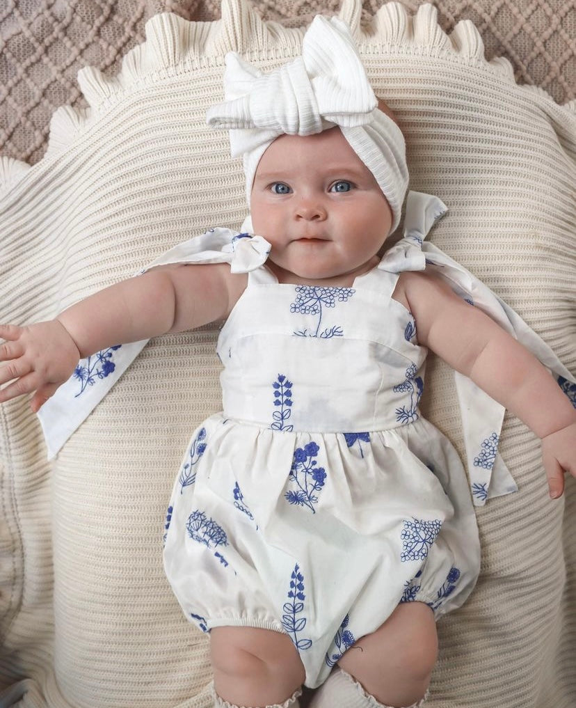 Periwinkle Petit Fleur Romper - Bibs and Bobs NZ