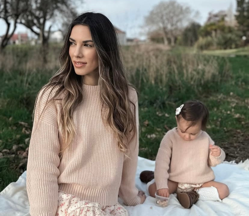 Mini Knit Jumper (ADULT SIZE) Apricot