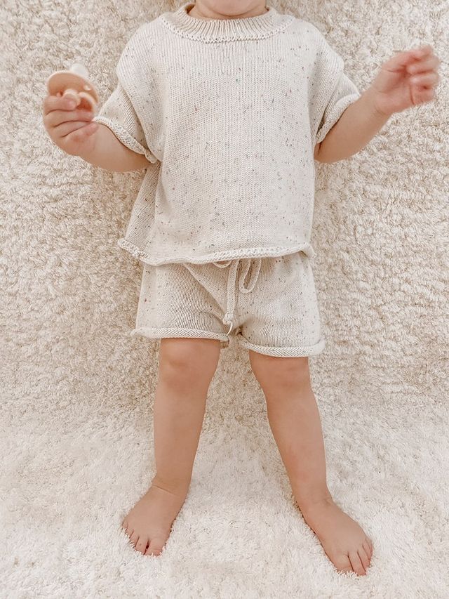 Charlie knitted shorts - Bibs and Bobs NZ