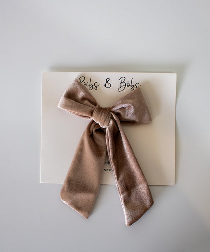 Celeste luxurious velvet single bow knot hair pin - Bibs and Bobs NZ