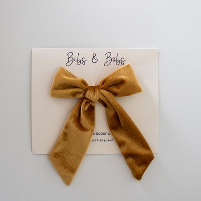 Celeste luxurious velvet single bow knot hair pin - Bibs and Bobs NZ