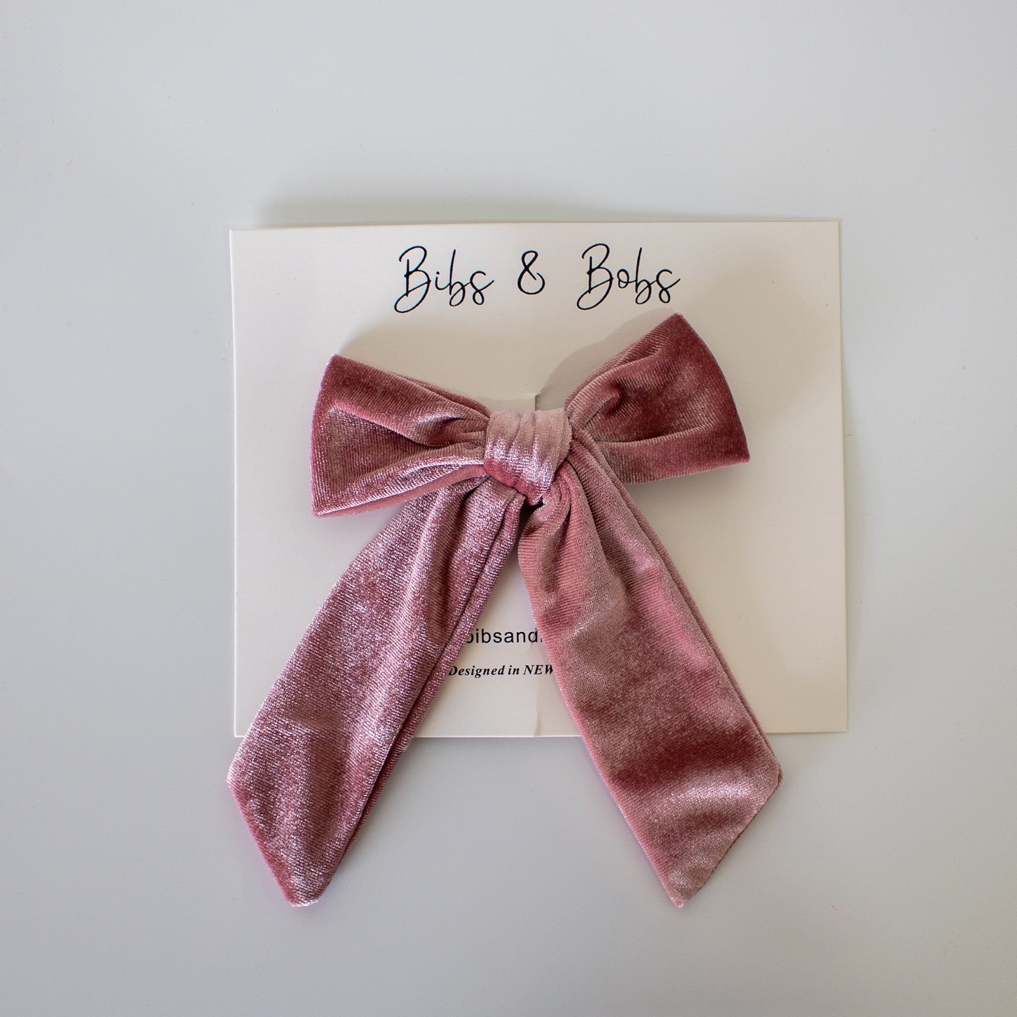 Celeste luxurious velvet single bow knot hair pin - Bibs and Bobs NZ