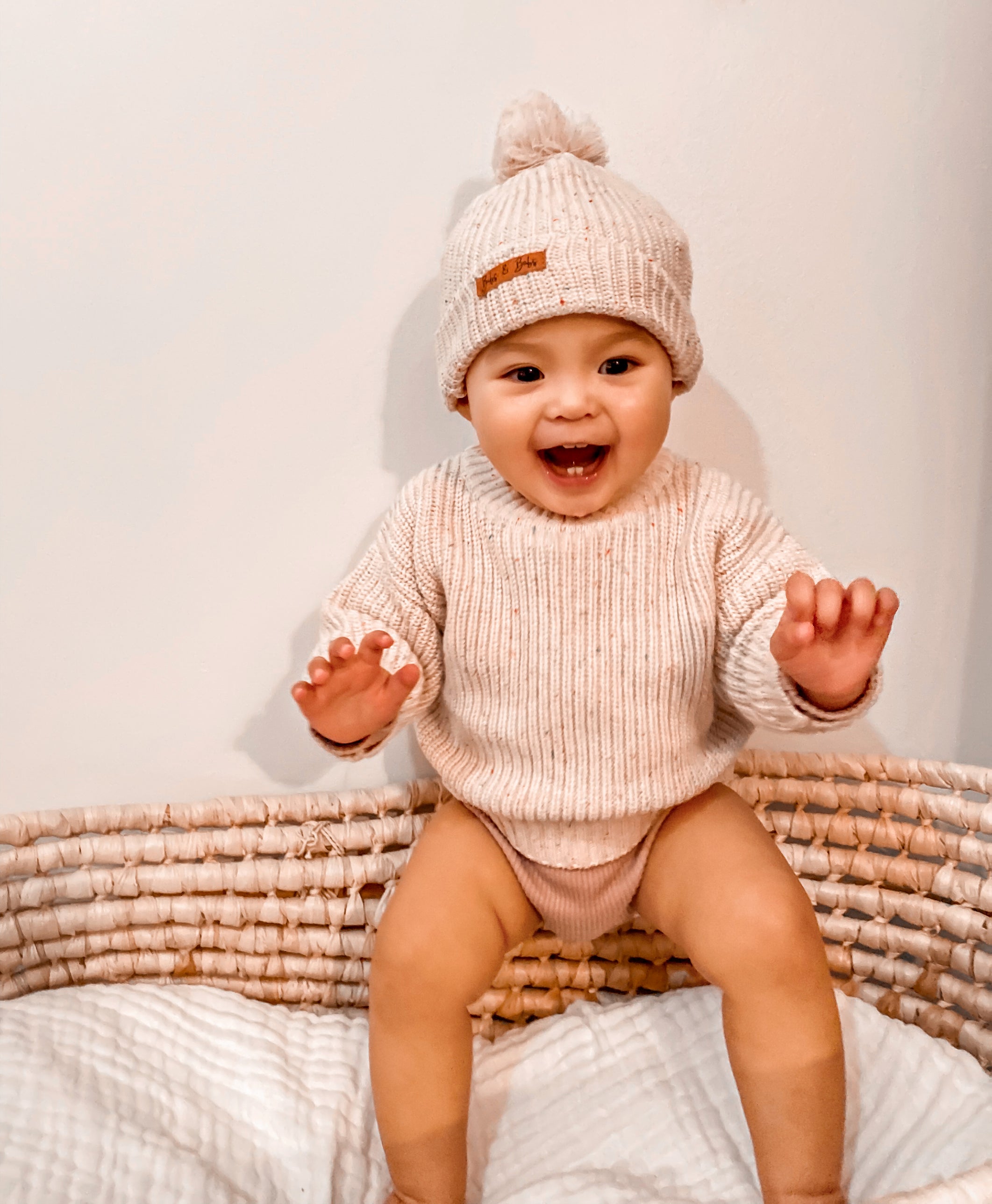 Mini Knit Jumper (KIDS SIZE) Speckle - Bibs and Bobs NZ