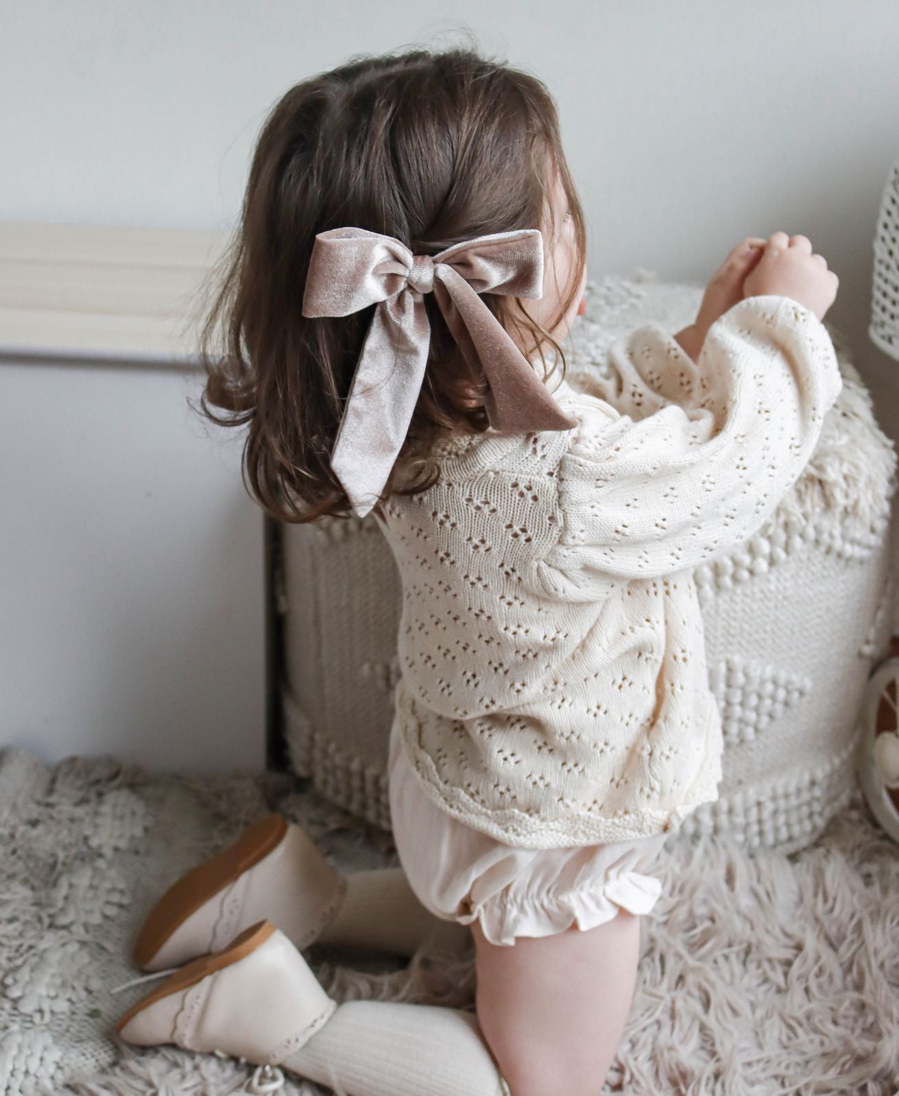 Celeste luxurious velvet single bow knot hair pin - Bibs and Bobs NZ