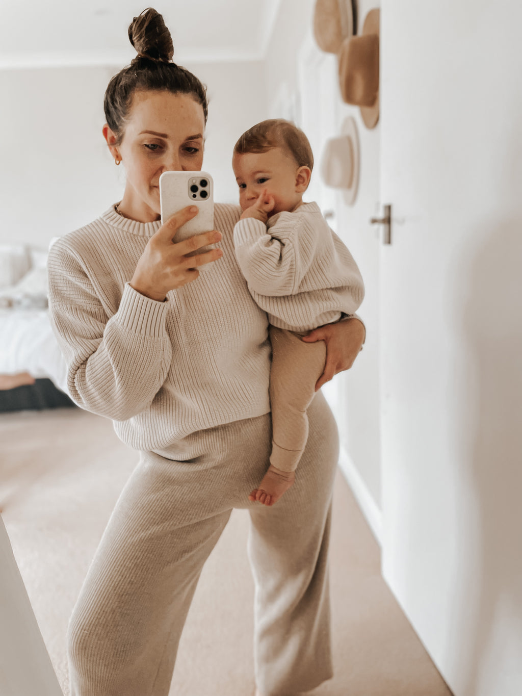 Mini Knit Jumper (ADULT SIZE) Powder - Bibs and Bobs NZ