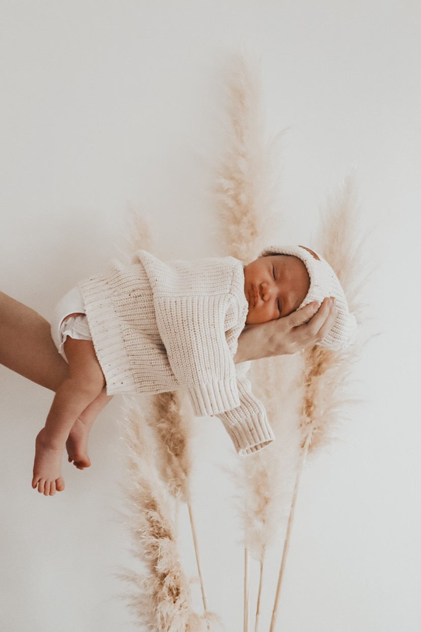 Mini Knit Jumper (KIDS SIZE) Speckle - Bibs and Bobs NZ