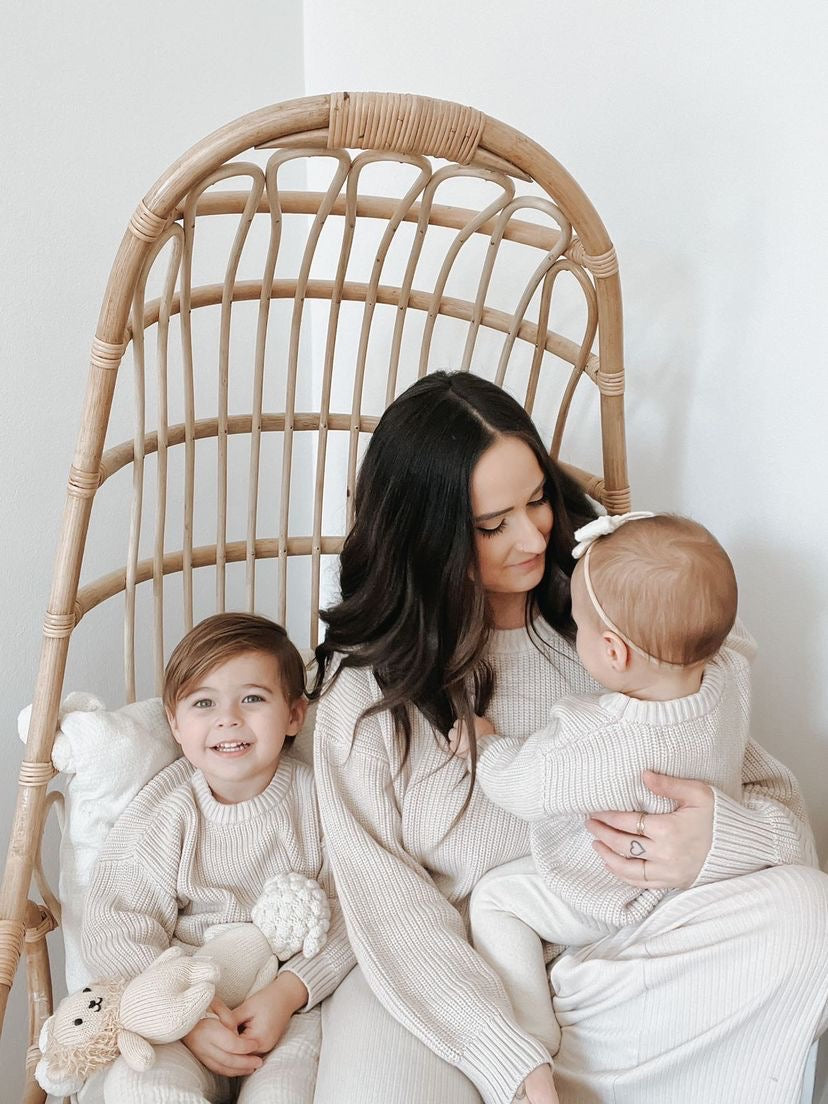 Mini Knit Jumper (ADULT SIZE) Powder - Bibs and Bobs NZ